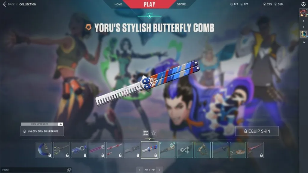 All VALORANT butterfly knife skins ranked - Yoru's Comb. 