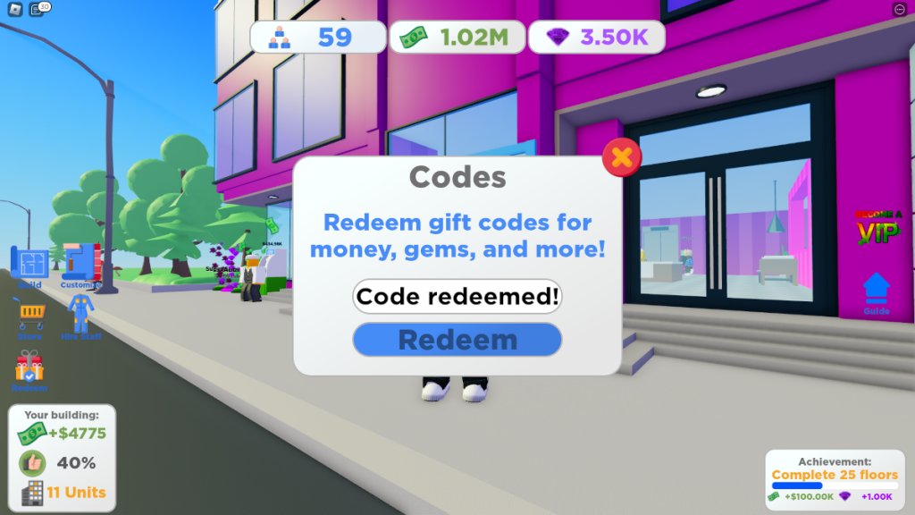 Apartment Tycoon Codes