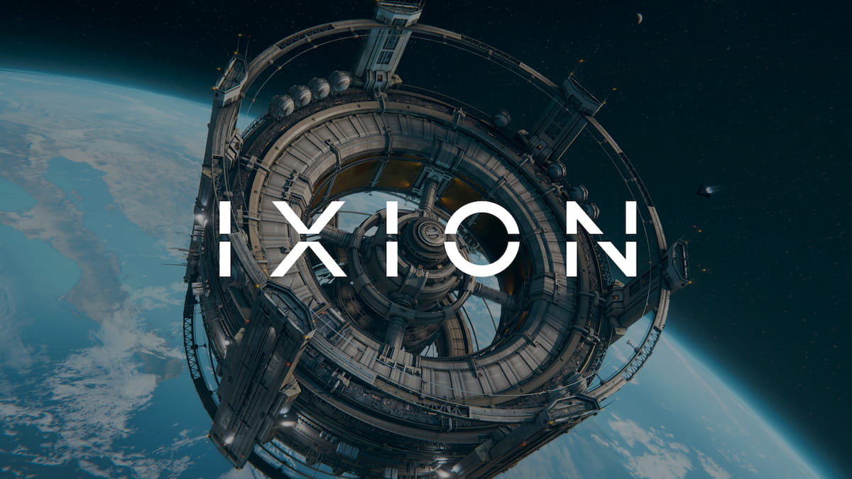 Image of a Space Station and a IXION logo on the cover image in bold white.