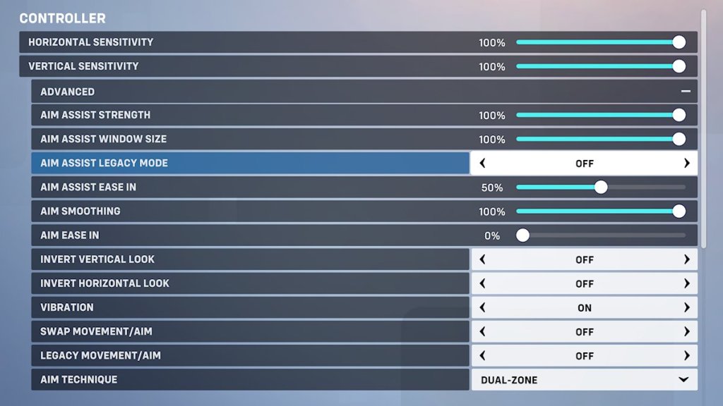 Overwatch 2 Controller Options Screen