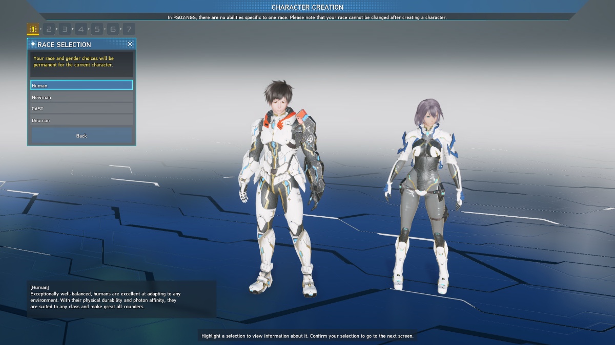 Phantasy Star Online 2 Character Creator Male and Female