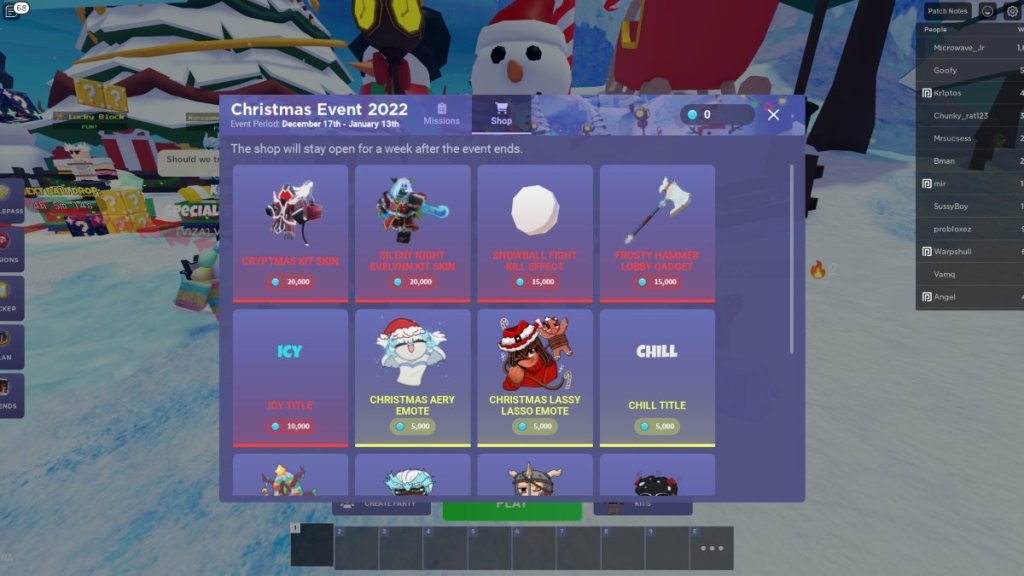 All Winter/Christmas Kits and Cosmetics in Roblox BedWars - Gamer Journalist