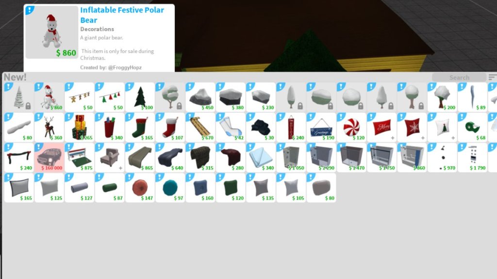 Welcome to Bloxburg Holiday Decorations list