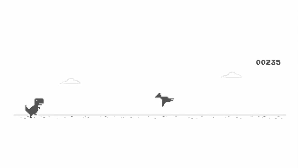 Score 235 Chrome Dino Game