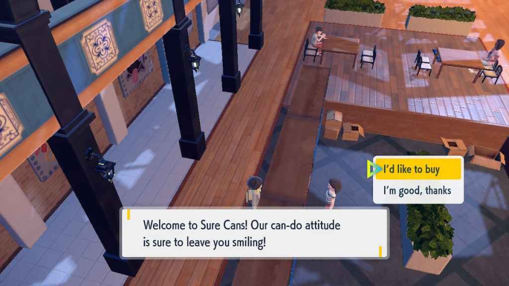 Sure Cans Store in Pokemon Scarlet and Violet