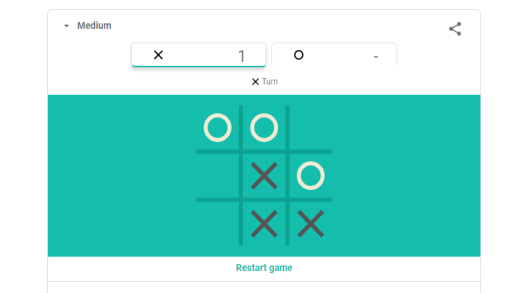 Tic Tac Toe on Google