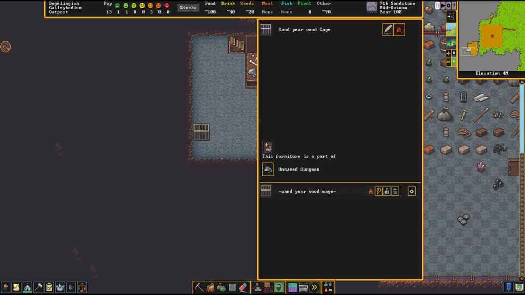 cage in dwarf fortress