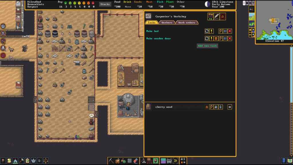 carpentry in dwarf fortress