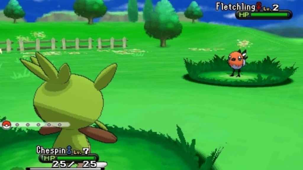 Battling Fletchling in Pokemon X