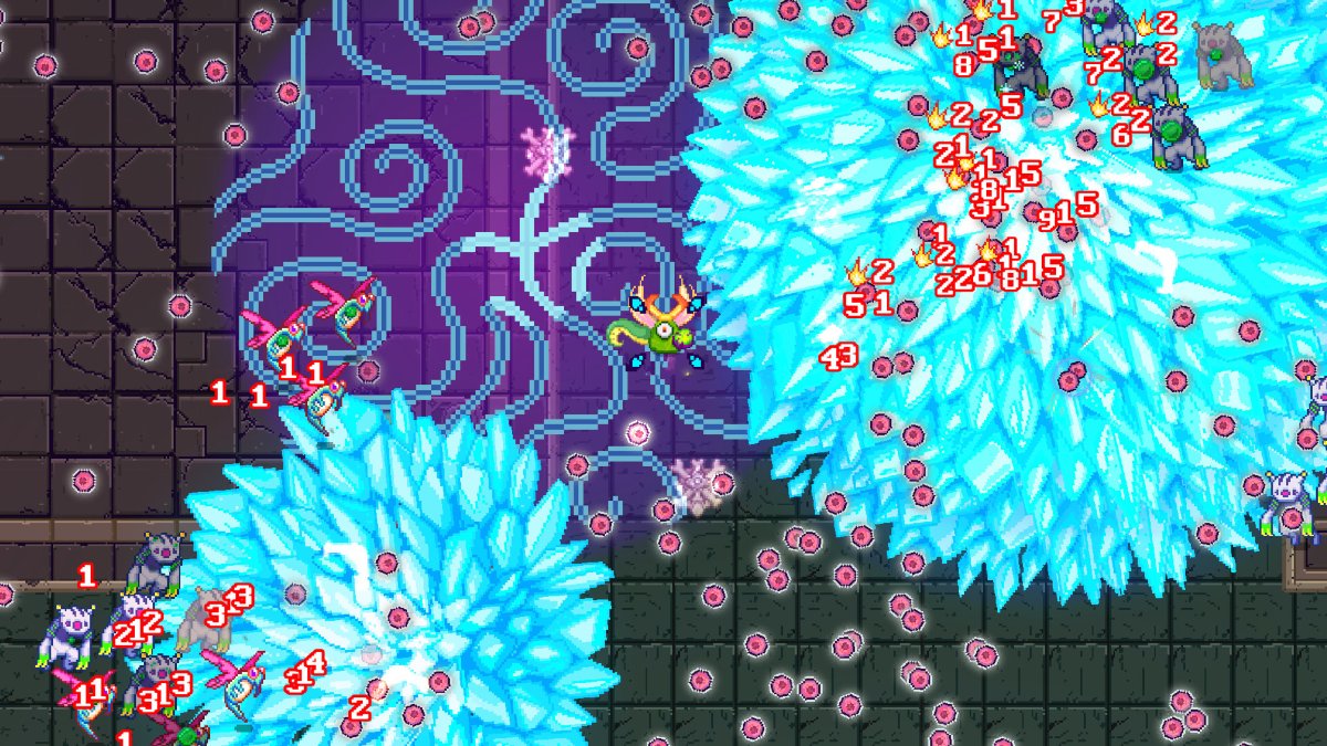 A green Prototype fighting off enemies with blasting colors