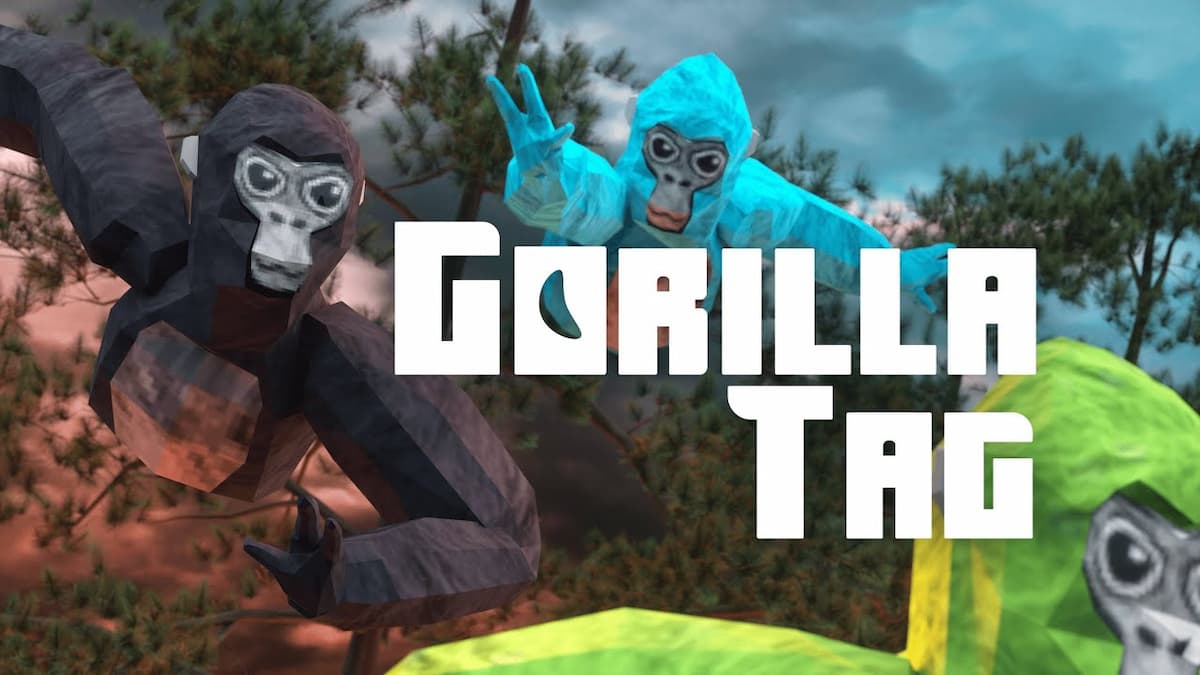Three gorillas in the cover image of Gorilla Tag.