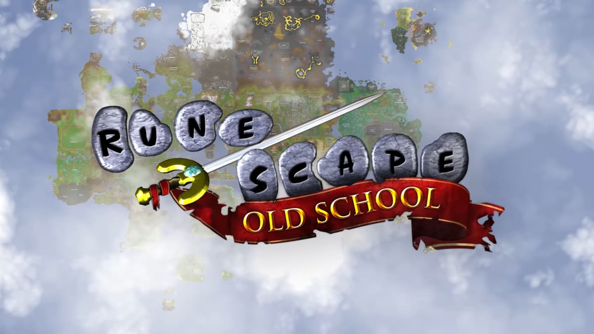 Old School RuneScape or OSRS Cover Image with an island and clouds in the background.