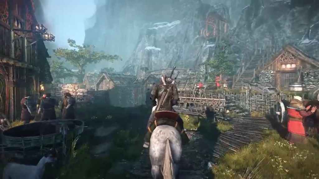 Riding Through a Town in The Witcher 3