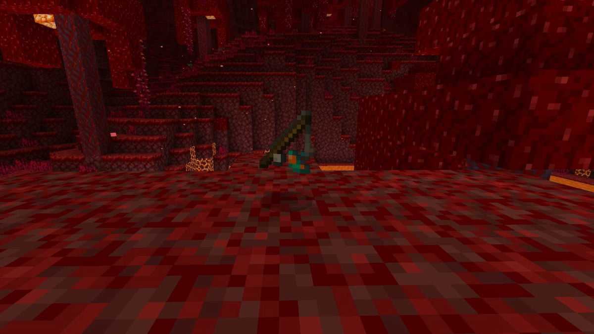 Warped Fungus on a Stick in the Nether