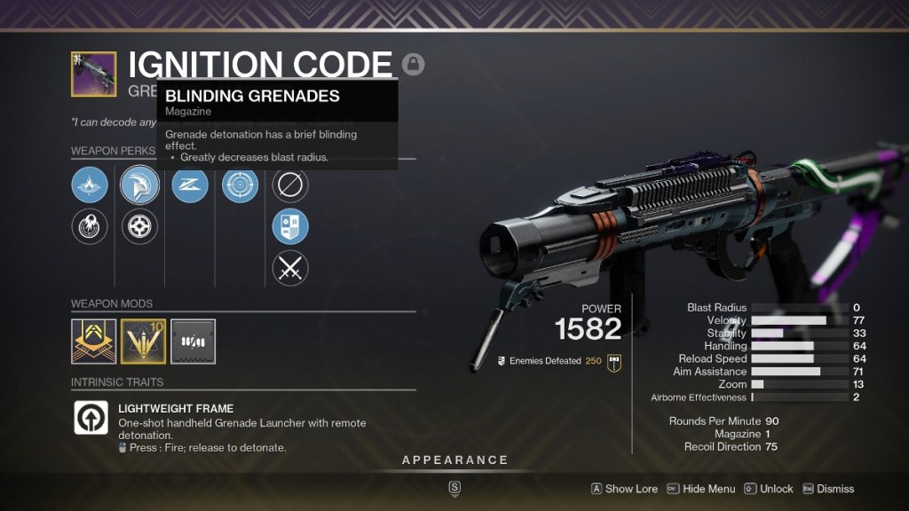 Destiny 2 Grandmaster Nightfall guide - Ignition Code in inventory.