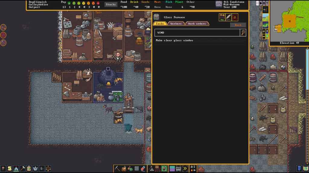glass in dwarf fortress
