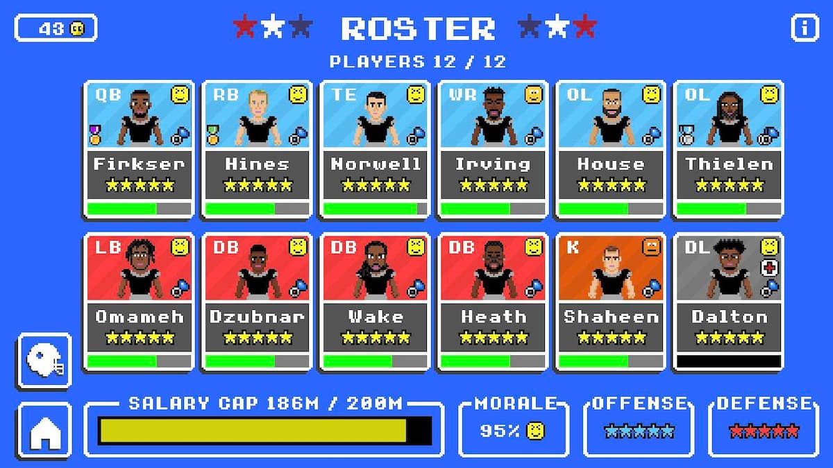 Retro Bowl Roster