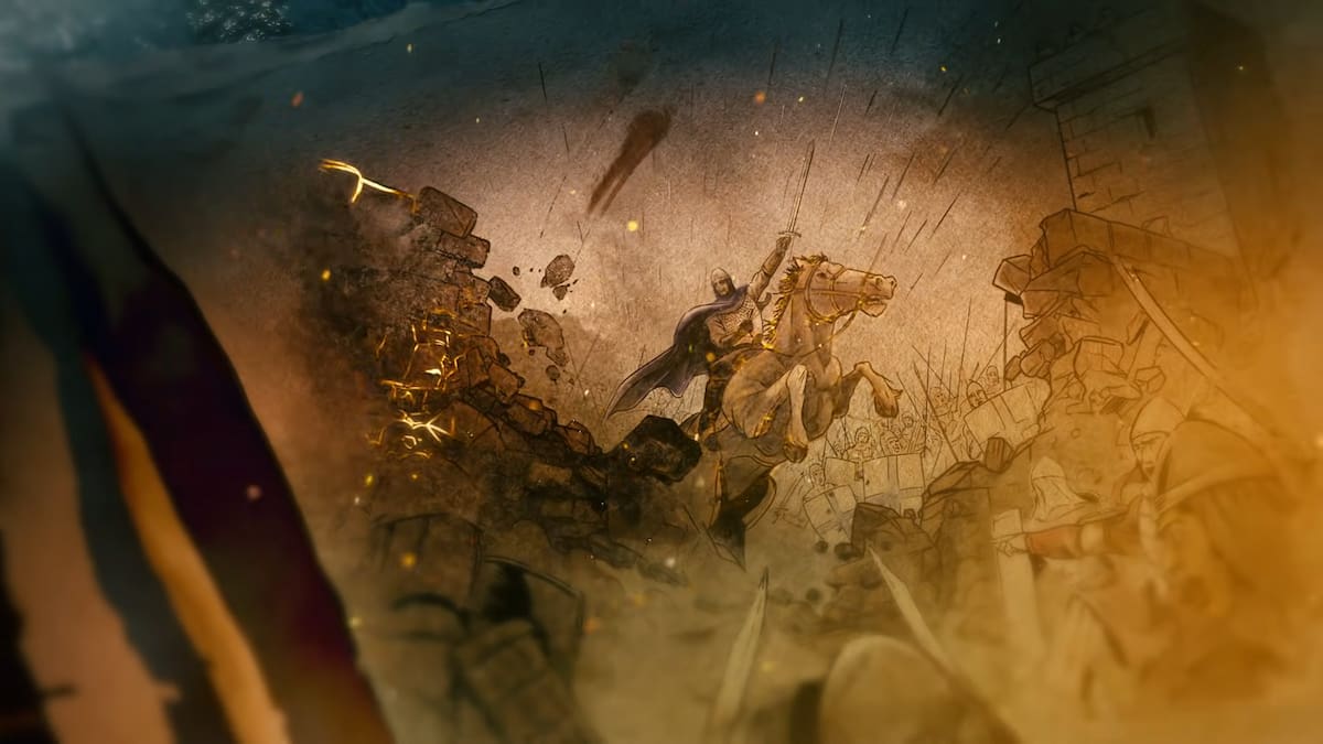 A knight' artwork from Age of Empires II trailer.