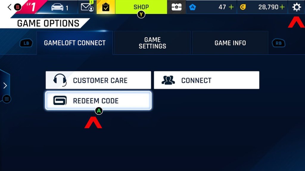 Asphalt 9 Code Screen