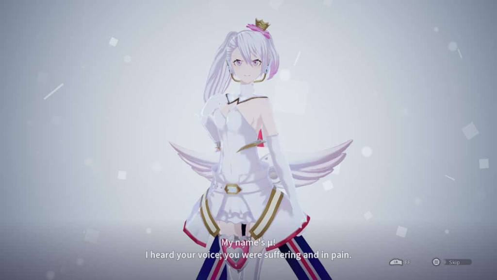 A woman in a white dress on a white background from The Caligula Effect