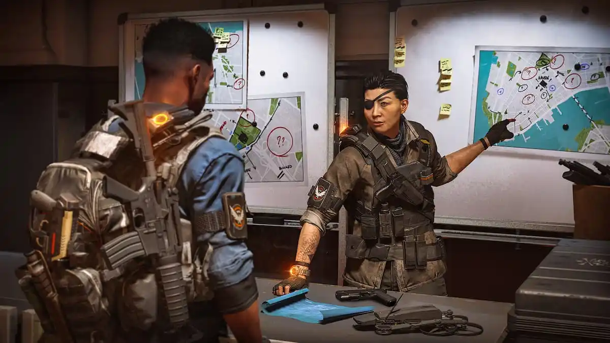 A character briefing another character about a mission in The Division 2