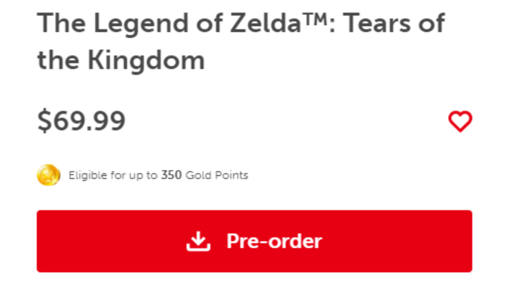 Pre Order Zelda Tears of the Kingdom