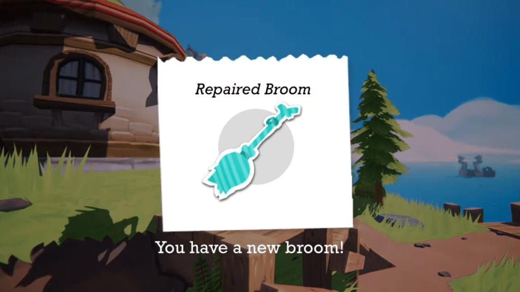 Repaired Broom in Mika and the Witch's Mountain