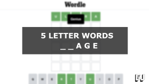 5 Letter Words Ending AGE