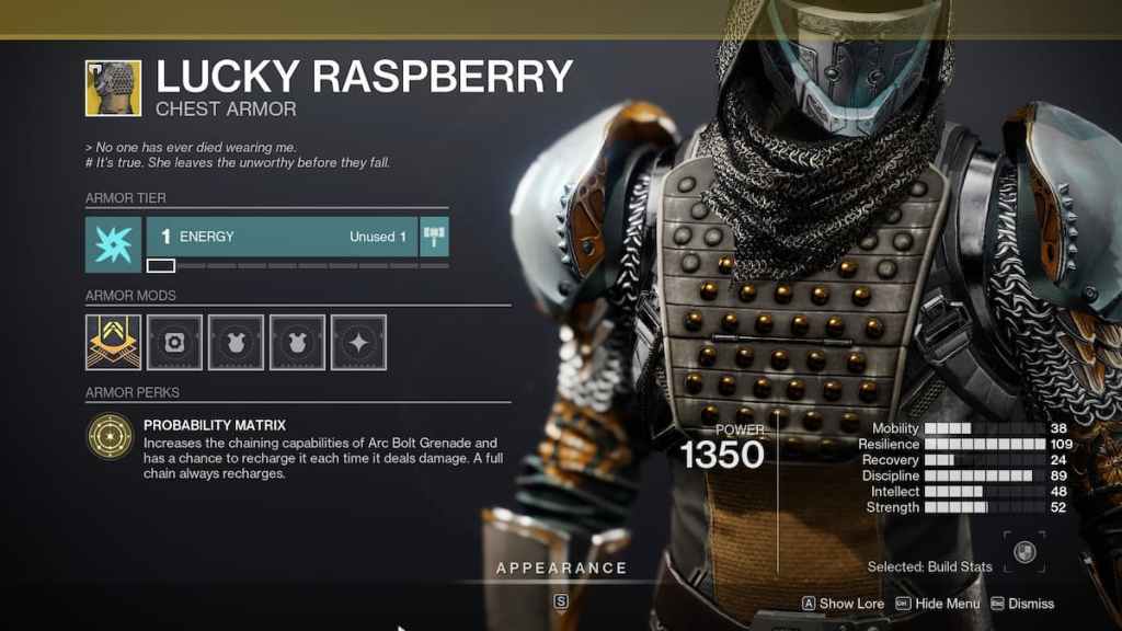 Best Hunter Exotics in Destiny 2 - Lucky Raspberry. 