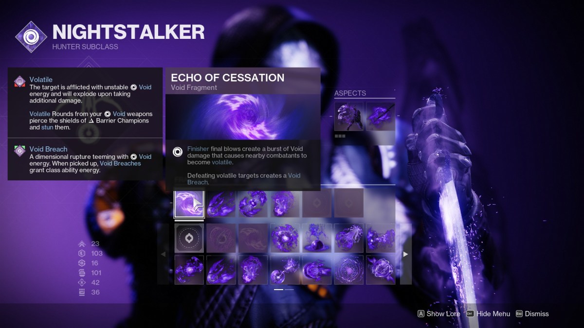 How to get Echo of Cessation in Destiny 2 - Fragment in subclass.