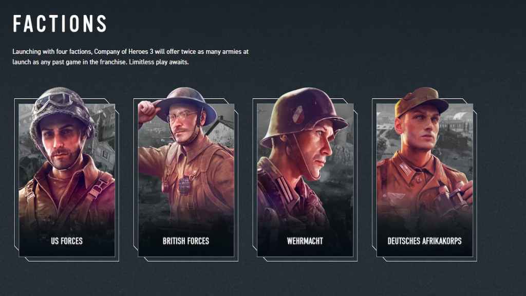 Company of Heroes Factions | Image by SEGA