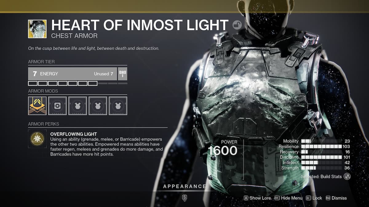 Heart of Inmost Light Nerfed for Destiny 2 Lightfall - Heart of Inmost Light in inventory.