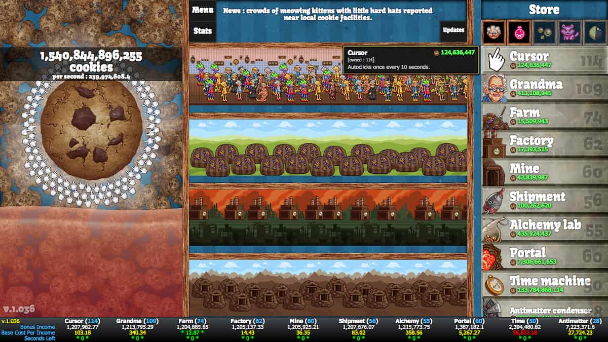 What does max. 3% of bank stand for in Cookie Clicker? - Arqade