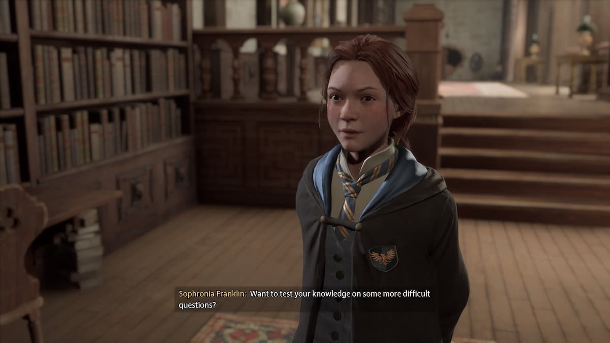 Can you change species by drinking Polyjuice Potion in Hogwarts Legacy? Sophronia in Library.