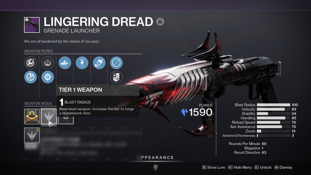 Blast radius masterwork on Lingering Dread. 