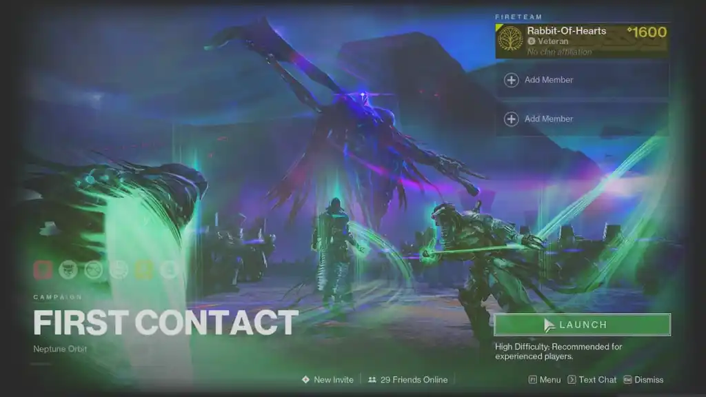 Should You Buy the Character Boost in Destiny 2? - First Contact mission screen.