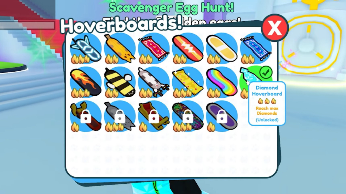 All hoverboards in Pet Simulator X (HOW TO GET EVERY HOVERBOARD) 