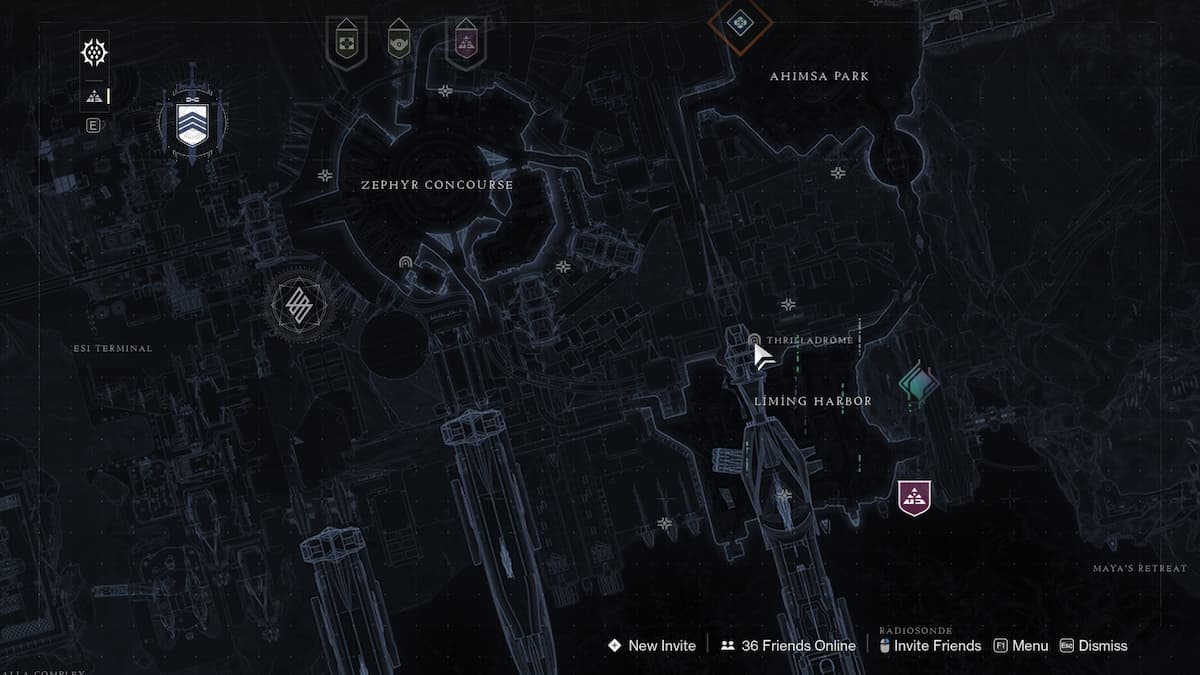 Where to Find Thrilladrome Lost Sector in Destiny 2 - Location on map.