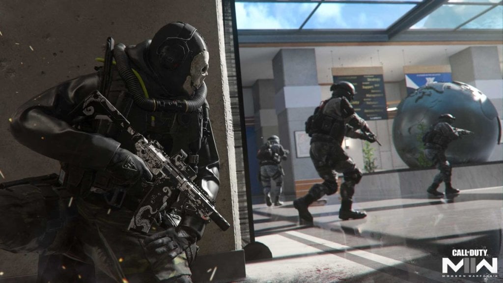 Ghost hiding from invading forces in a building