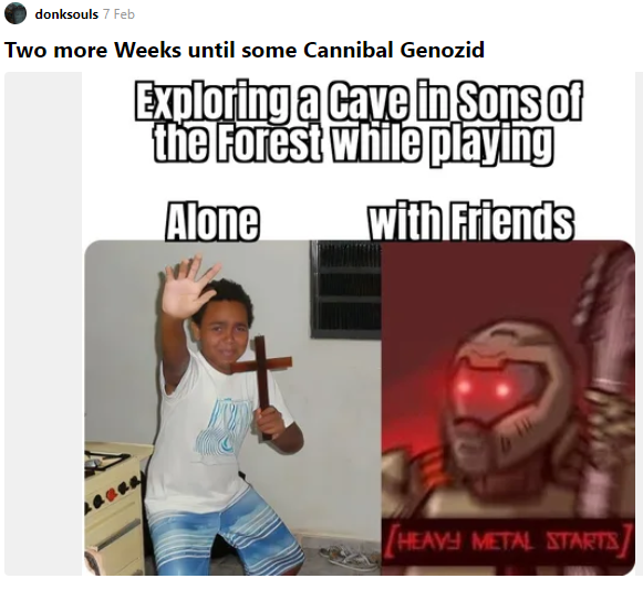 Sons of the Forest Exploring Caves Meme