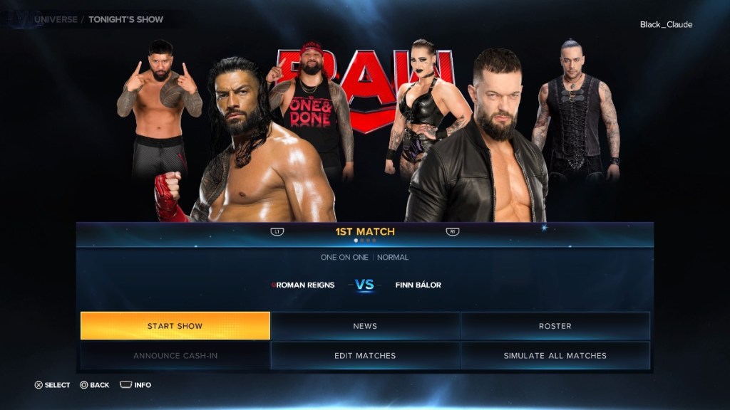 WWE 2K23 Universe Mode Show Start Screen