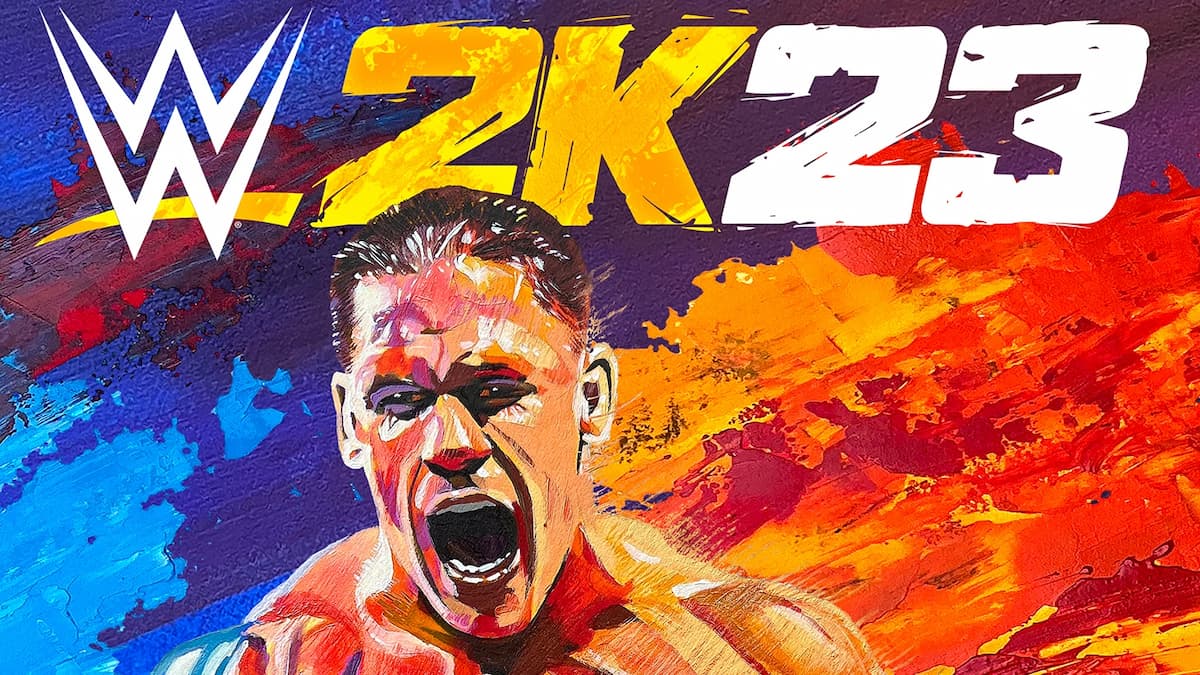 John Cena's face on the WWE 2K23 Icon Edition Key Art.