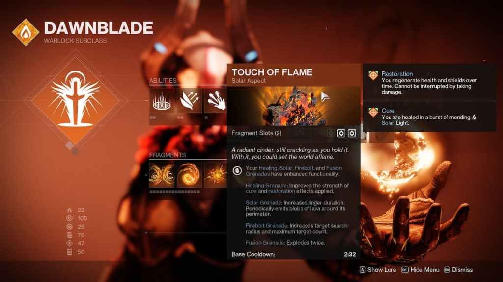 Best Solar Warlock Build in Destiny 2 Lightfall - Touch of Flame.