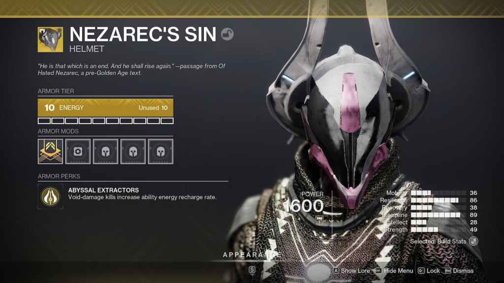 Best Void Warlock Build for Destiny 2 Lightfall - Nezarec's Sin.