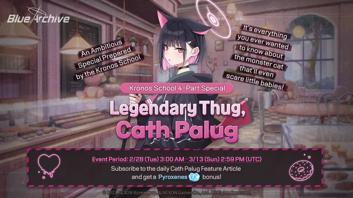 how to get free pyroxenes in the blue archive legendary thug Cath palug event