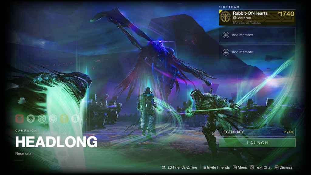 How to Complete Headlong Mission in Destiny 2 Lightfall - Mission screen.