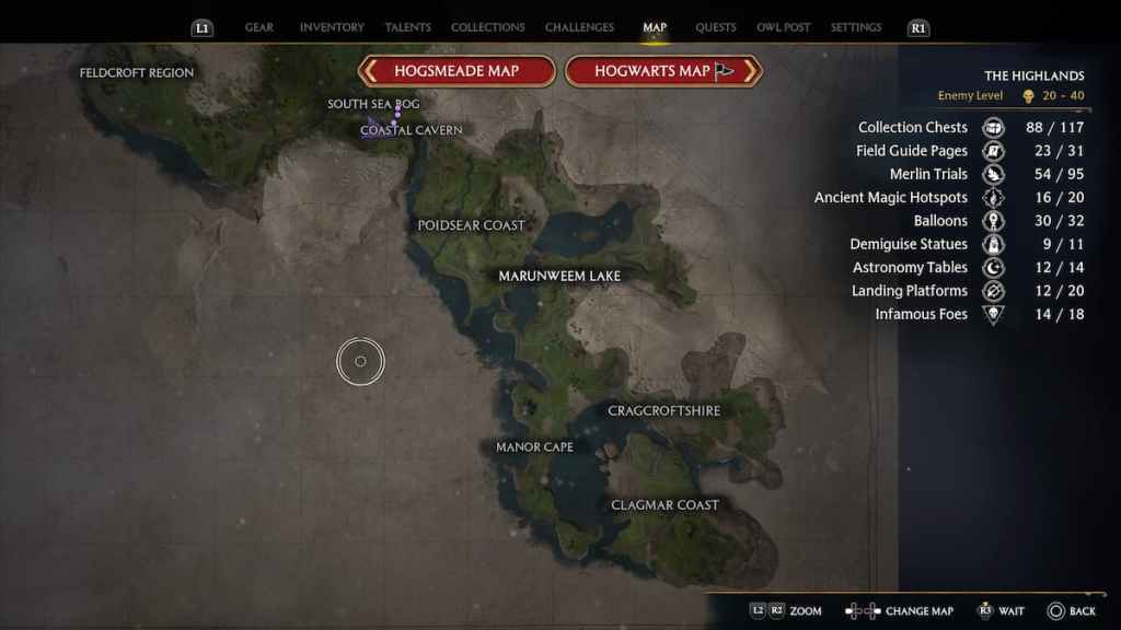 Hogwarts Legacy How to Reach Poidsear Coast (South Half of Map)