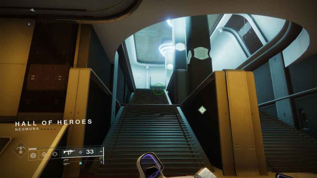 Where to find the Hall of Heroes in Destiny 2 Lightfall - final staircase. 