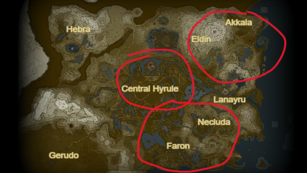 Approximate Black Hinox Locations in Tears of the Kingdom