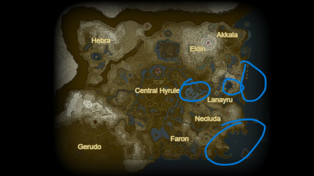 Bright Eyed Crab Areas in Zelda Tears of the Kingdom